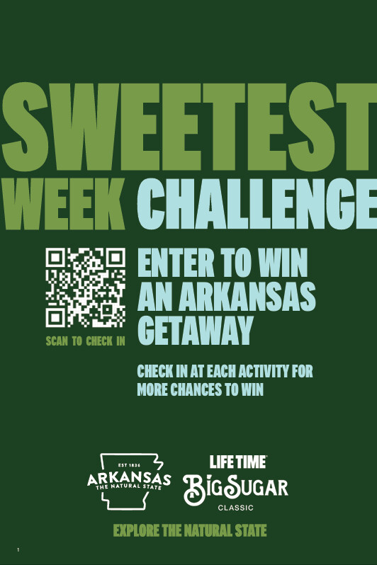 Sweetest Week Challenge check-in sign with QR code